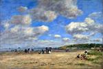 欧洲12-19世纪油画二_BOUDIN, Eugene - The Beach at Tourgeville-les-Sablons